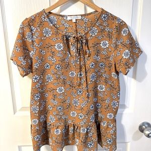 Mustard Floral Top